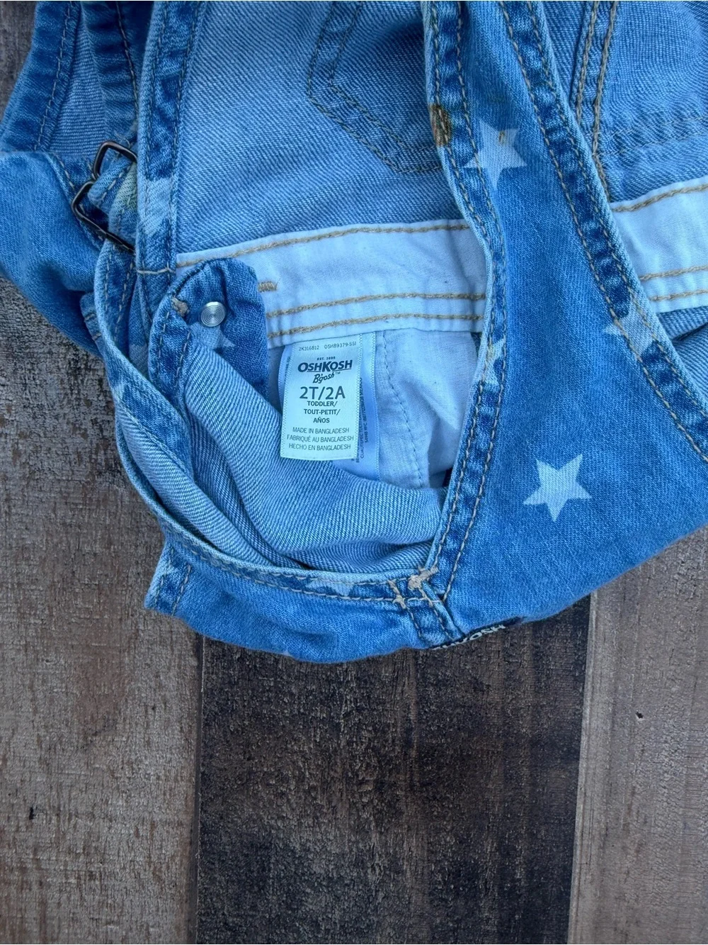 Y2K OshKosh B’gosh Star Print Shortalls Size 2T